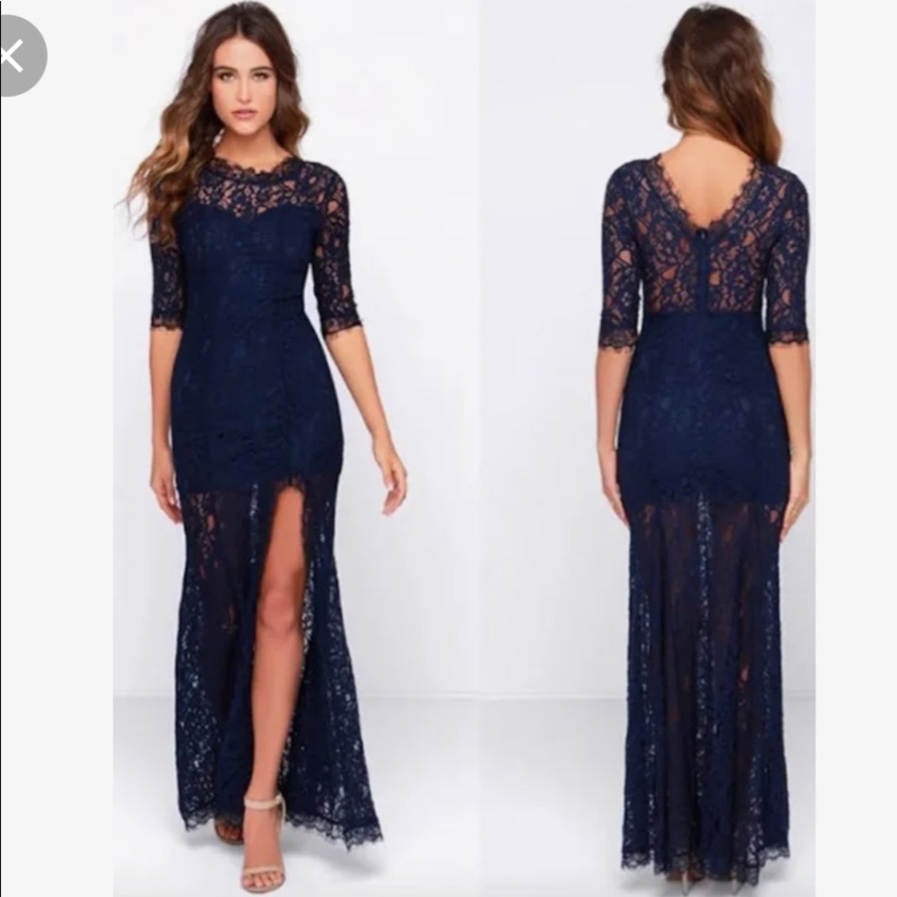 Lulus blue lace dress